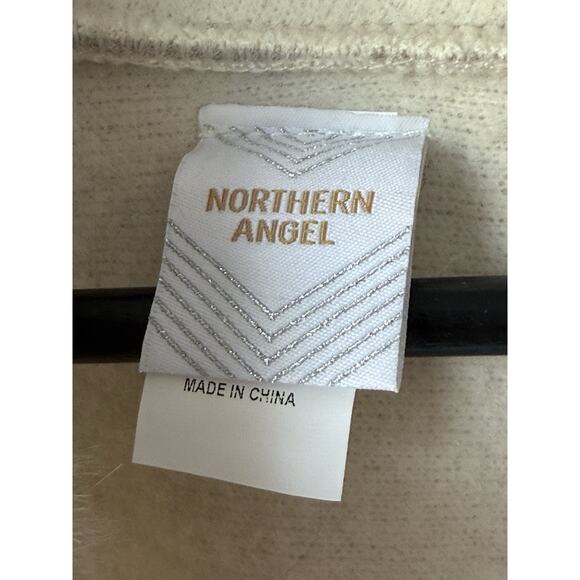 Anthropologie Northern Angel Sweater Poncho Fur Trim Womens Size S/M Cream - Picture 3 of 6